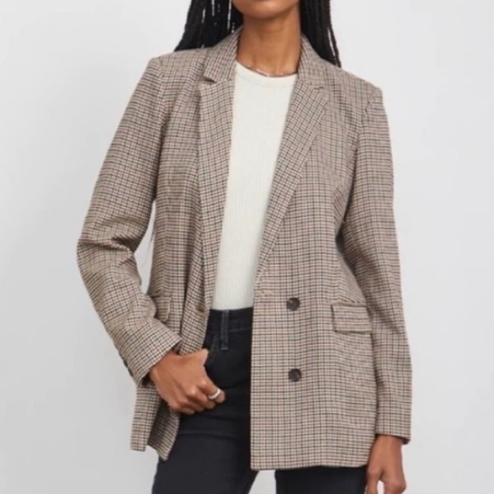 Rails Plaid Blazer in Beige and Brown